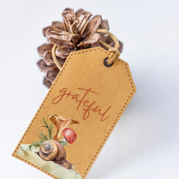 Grateful sample gift and name tag