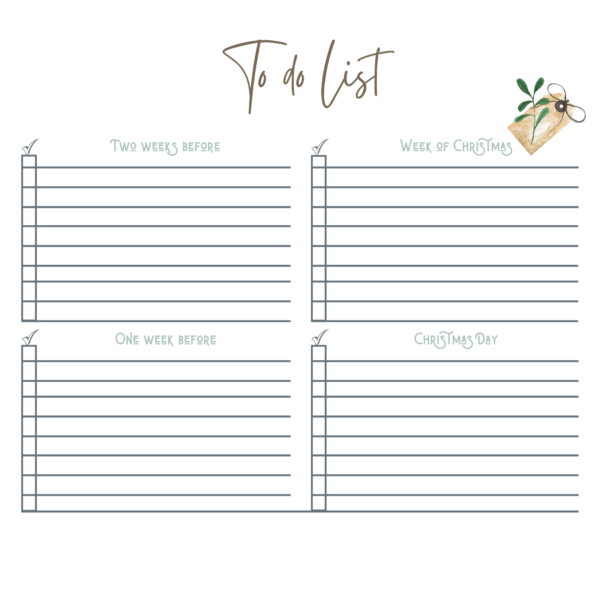 Printable Christmas planner for planning all those activities during the holiday season.