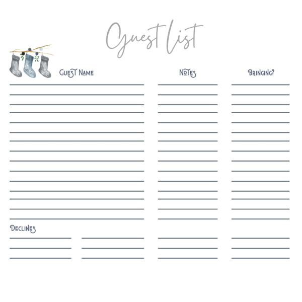 Printable Christmas planner for planning all those activities during the holiday season.