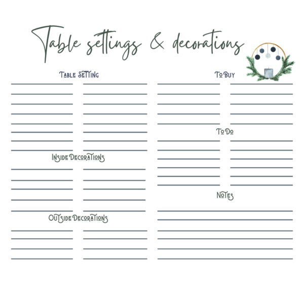 Printable Christmas planner for planning all those activities during the holiday season.