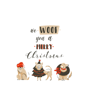 Printable Retro Dog Christmas card, decorate, embellish and print out every year.