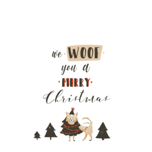 Printable Retro Dog Christmas card, decorate, embellish and print out every year.